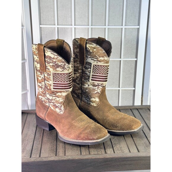 ARIAT MEN'S CAMO PATRIOT WESTERN COWBOY BOOTS - Picture 1 of 12